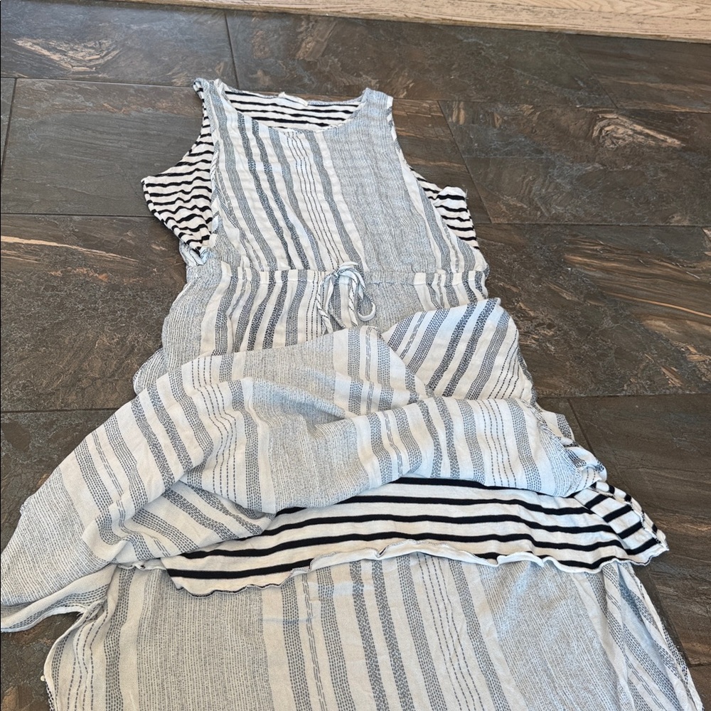Hummingbird classic beachy contemporary Striped Sleeveless Maxi Dress size M - Picture 12 of 15